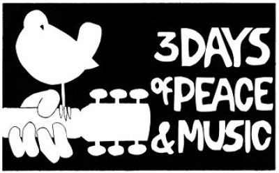 Le logo du festival, une colombe posée sur une tête de guitare acoustique, accompagné du slogan&nbsp;: «&nbsp;3 days of love, peace and music&nbsp;», fut dessiné par le designer Arnold Skolnick pour 15 dollars